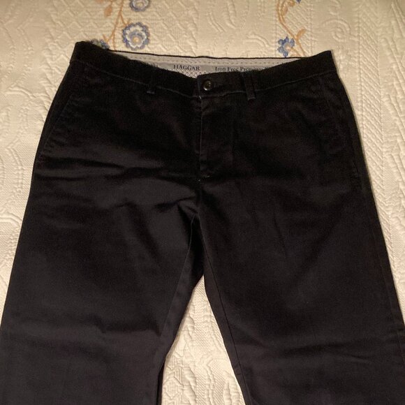 Mens Dark Blue 32X30 Pleated Haggar Dress Pants - Picture 2 of 7